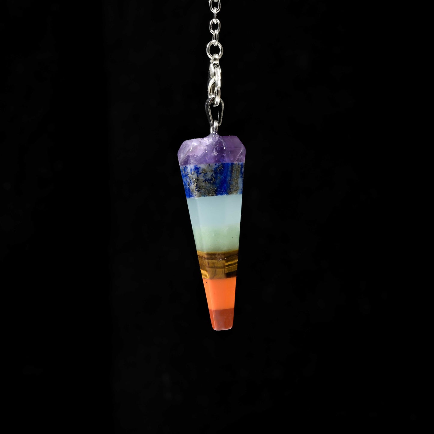 Handcrafted Seven-Chakra Crystal Pendulum for Feng Shui, Energy Alignment & Balance