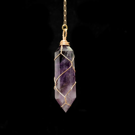 Handcrafted Amethyst Crystal Pendulum for Feng Shui, Meditation & Mindfulness
