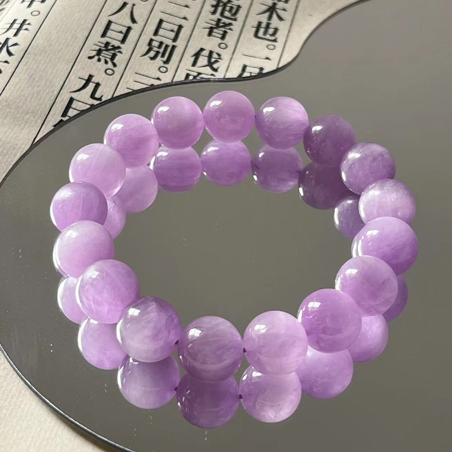 Natural Kunzite beaded bracelet with pastel pink gemstones for love and emotional healing