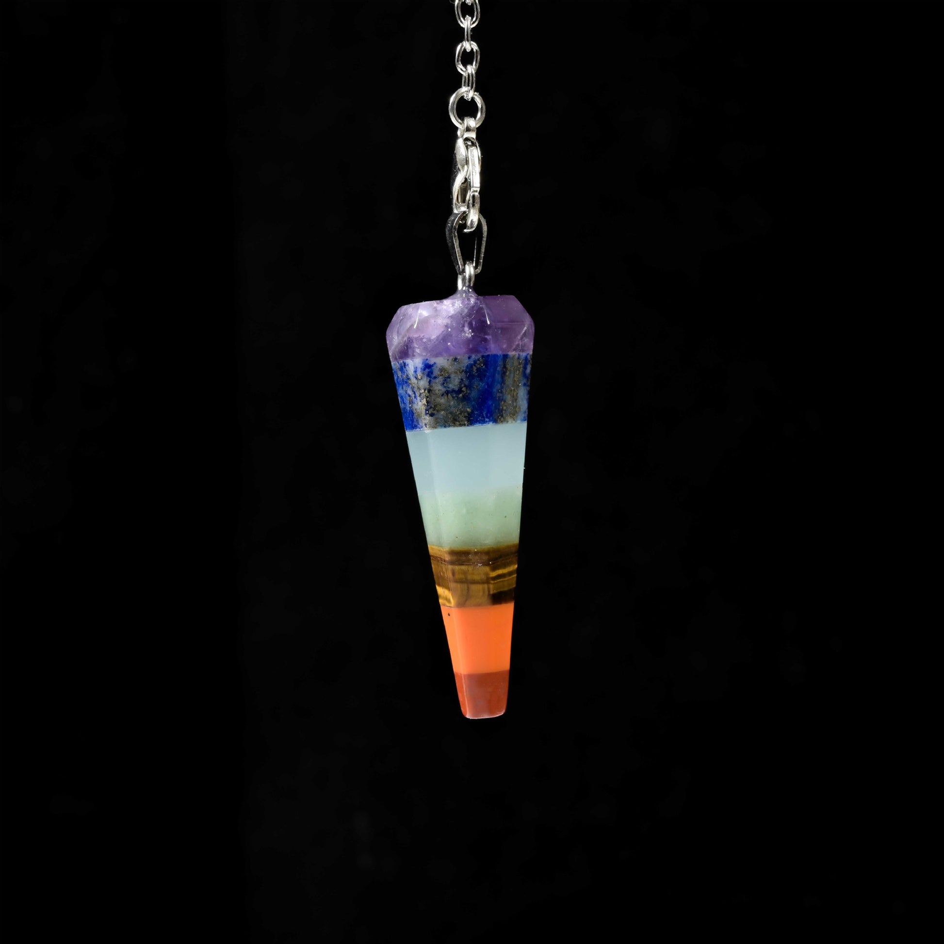 Handcrafted Seven-Chakra Crystal Pendulum for Feng Shui, Energy Alignment & Balance